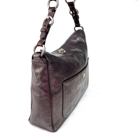 Coach Metallic Gray Shoulder Bag - Picture 8 of 15